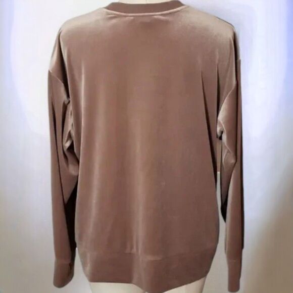 Athleta Clean Girl Balletcore RetroPlush Velvet Crew Neck Pullover Sweatshirt - Picture 4 of 11